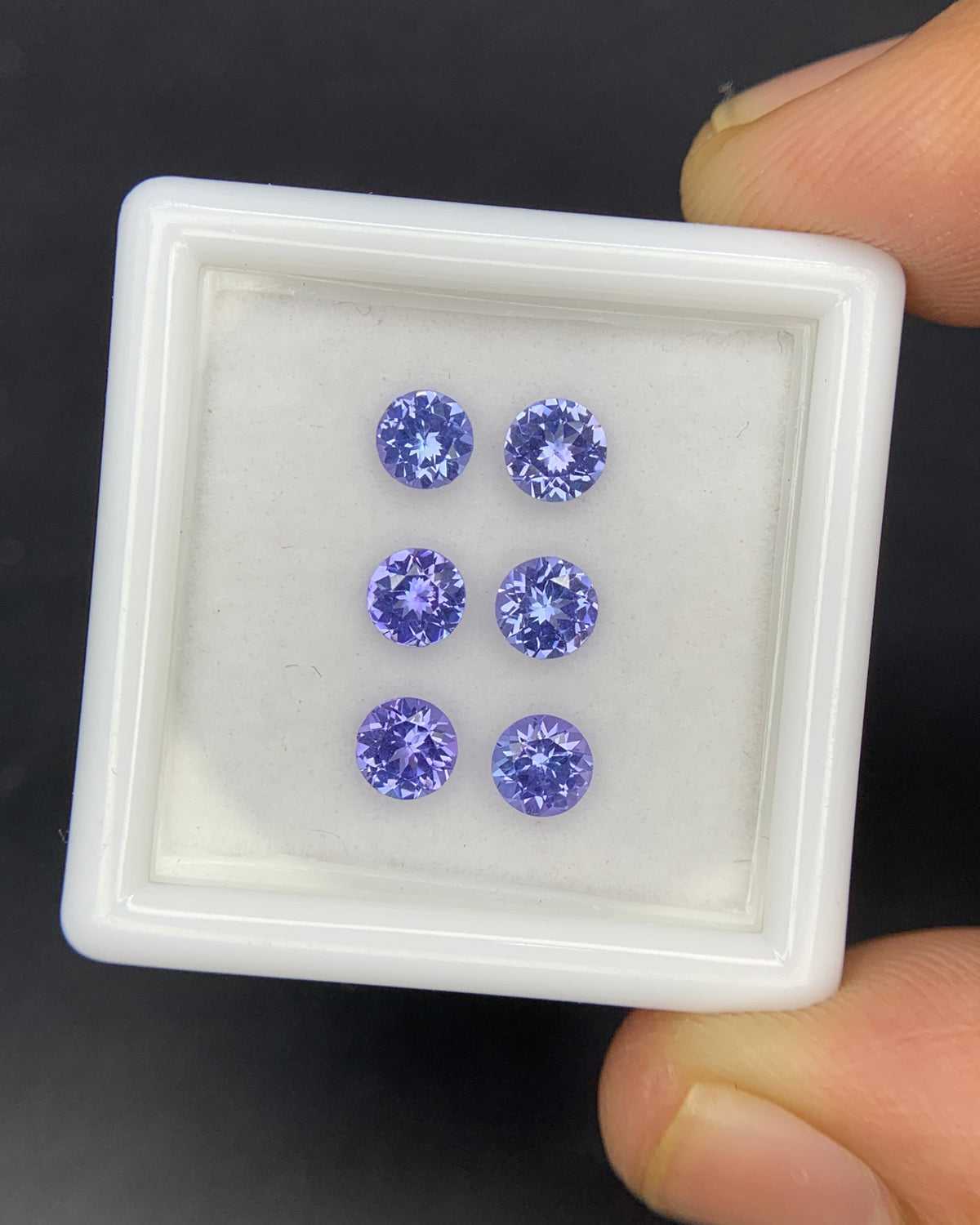Natural Blue Tanzanite Lot 1.44 Carat 4x4 MM Round Shape Faceted Gemstone 6 Piece Lot