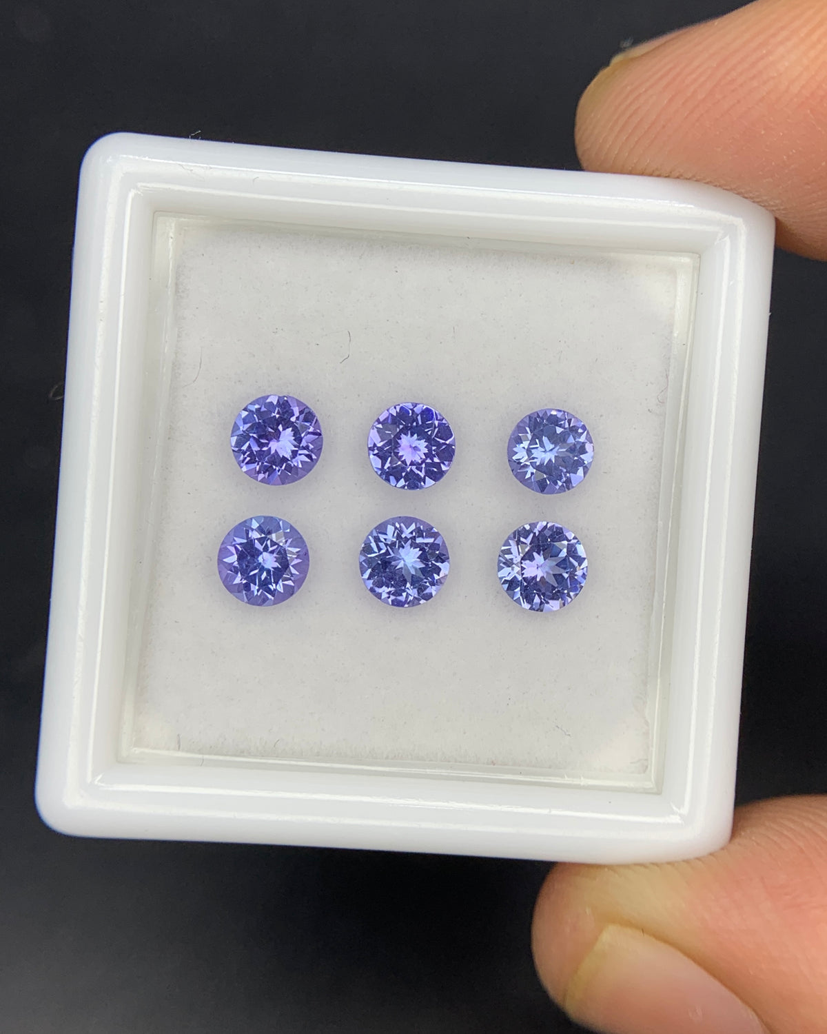 Natural Blue Tanzanite Lot 1.44 Carat 4x4 MM Round Shape Faceted Gemstone 6 Piece Lot