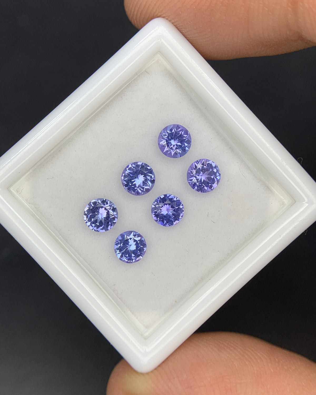 Natural Blue Tanzanite Lot 1.44 Carat 4x4 MM Round Shape Faceted Gemstone 6 Piece Lot