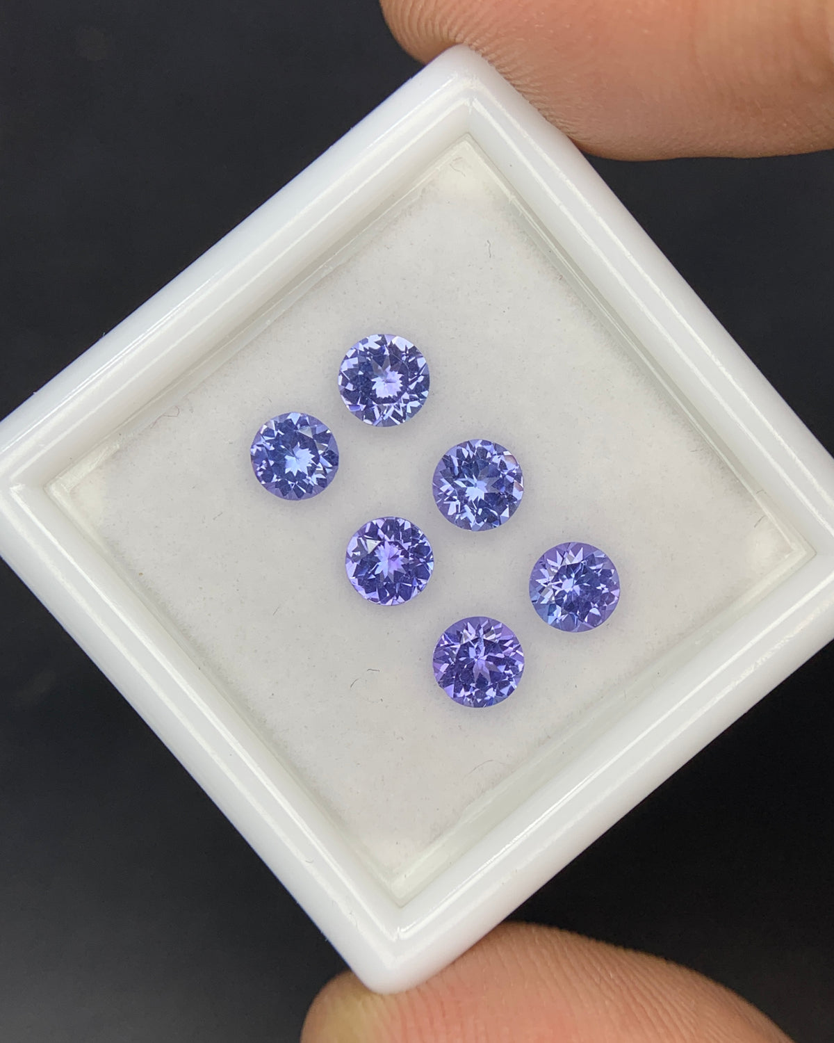 Natural Blue Tanzanite Lot 1.44 Carat 4x4 MM Round Shape Faceted Gemstone 6 Piece Lot
