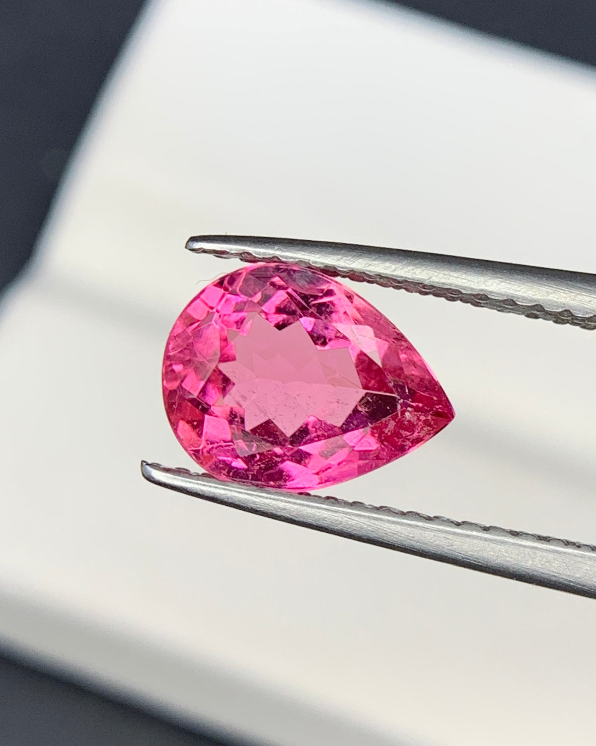 Natural Pink Tourmaline 1.69 Carat 9x7 MM Pear Shape Faceted Gemstone 