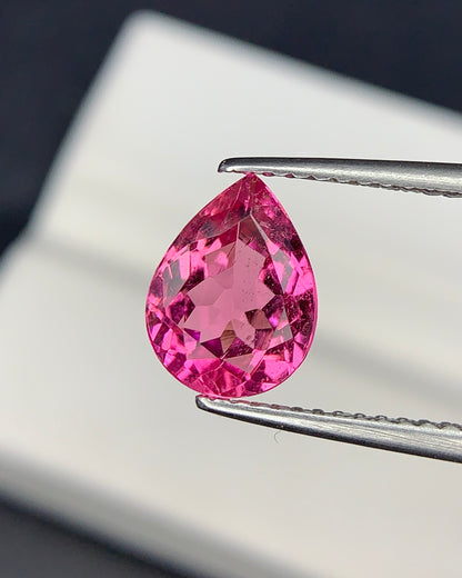 Natural Pink Tourmaline 1.69 Carat 9x7 MM Pear Shape Faceted Gemstone 