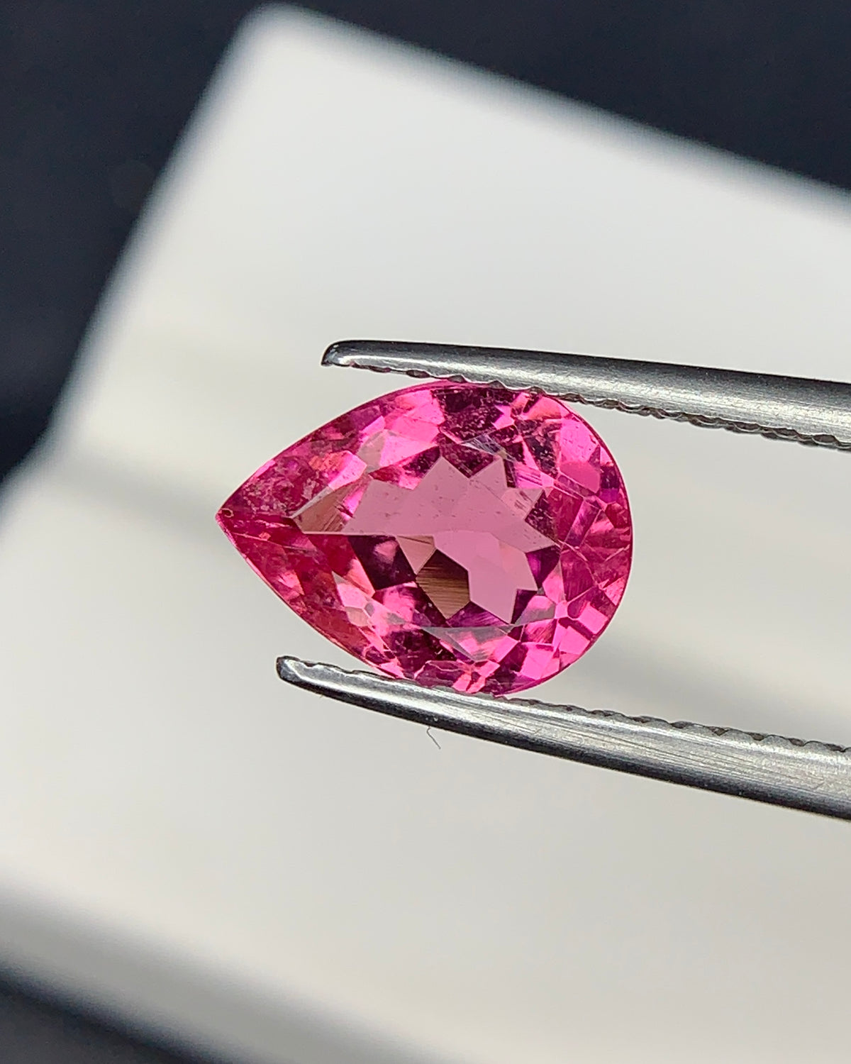 Natural Pink Tourmaline 1.69 Carat 9x7 MM Pear Shape Faceted Gemstone 
