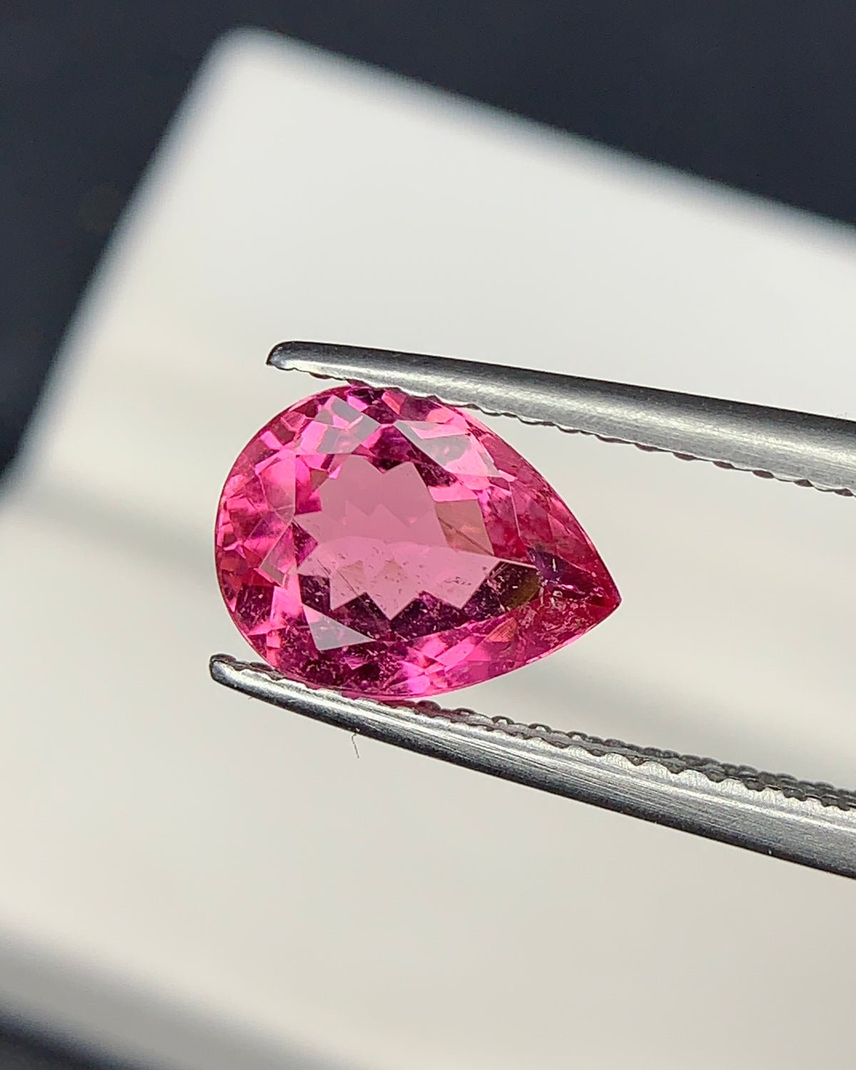 Natural Pink Tourmaline 1.69 Carat 9x7 MM Pear Shape Faceted Gemstone 