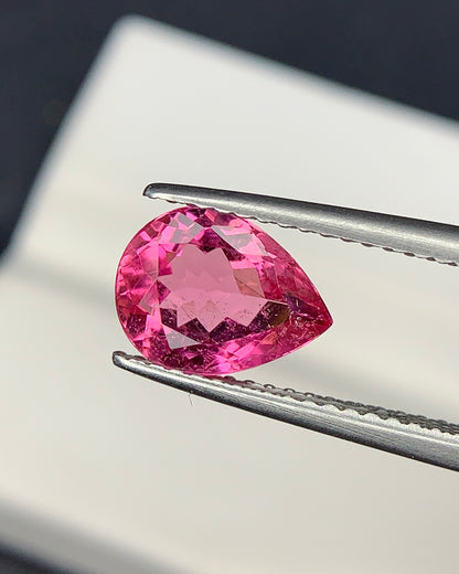 Natural Pink Tourmaline 1.69 Carat 9x7 MM Pear Shape Faceted Gemstone 