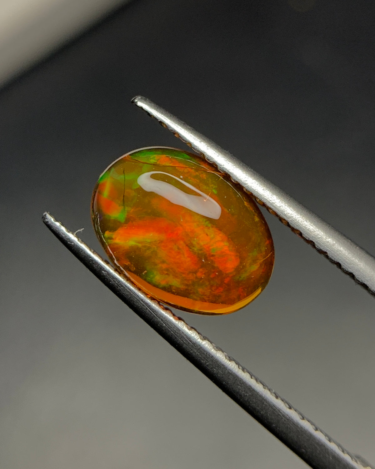 Natural Mexican Fire Opal 1.69 Carat 10.5x7.7 MM Oval Shape Cabochon Gemstone 