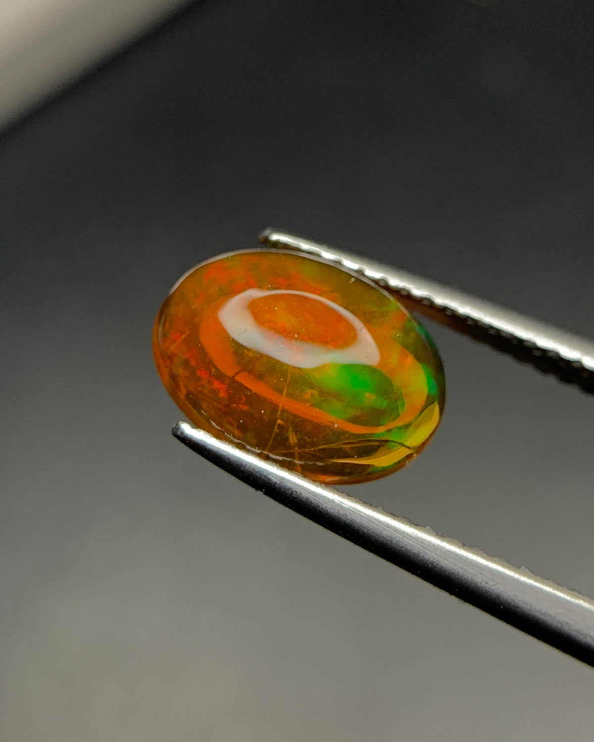 Natural Mexican Fire Opal 1.69 Carat 10.5x7.7 MM Oval Shape Cabochon Gemstone 