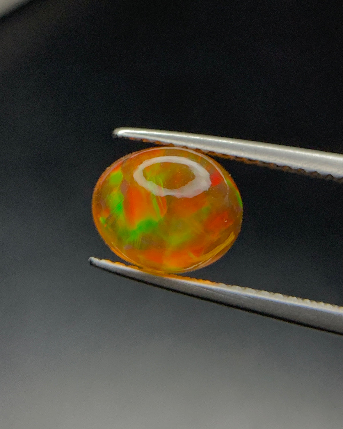 Natural Mexican Fire Opal 2.59 Carat 9.3x7.8 MM Oval Shape Cabochon Gemstone 