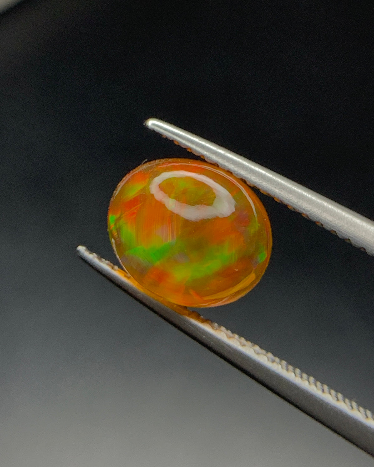 Natural Mexican Fire Opal 2.59 Carat 9.3x7.8 MM Oval Shape Cabochon Gemstone 