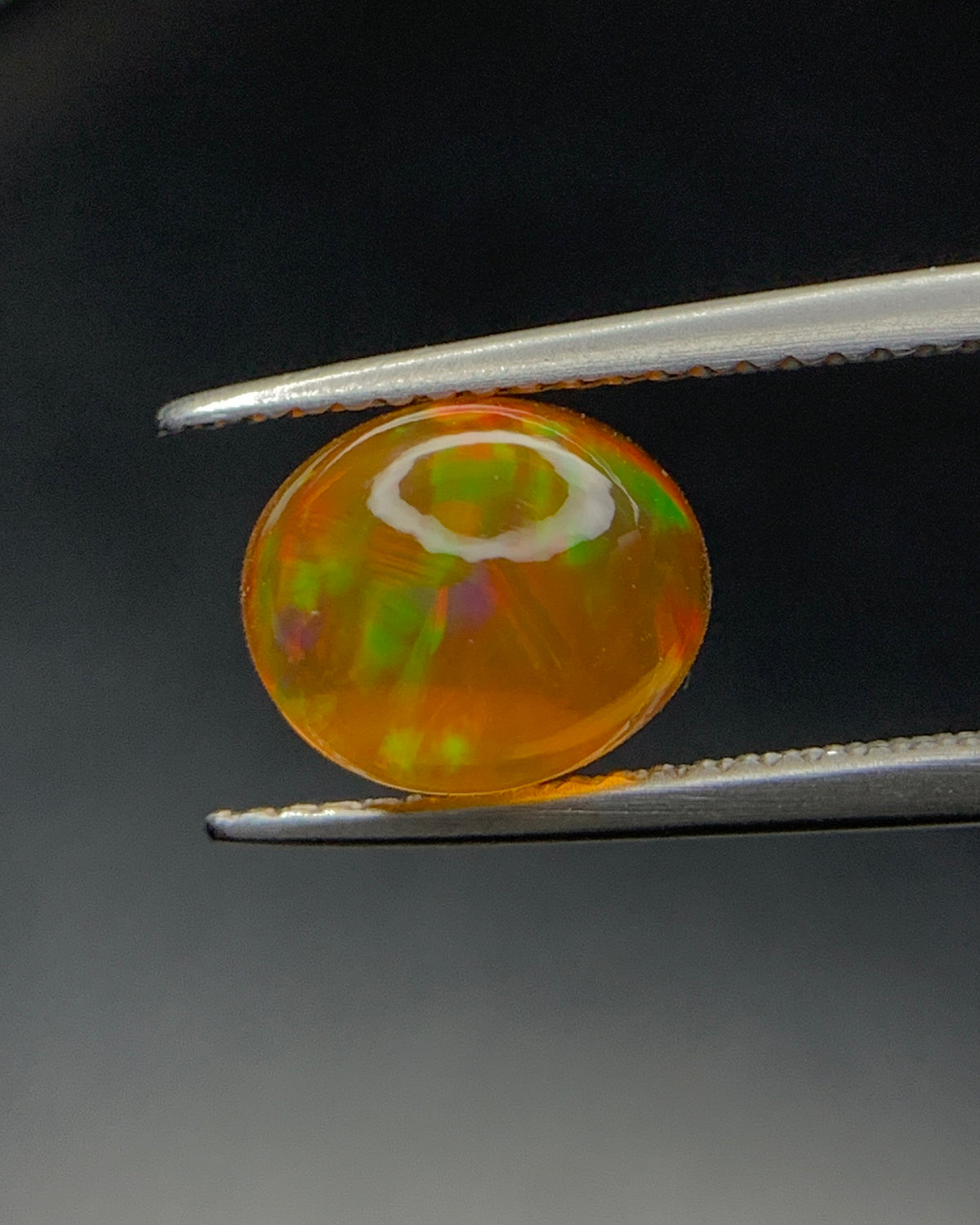 Natural Mexican Fire Opal 2.59 Carat 9.3x7.8 MM Oval Shape Cabochon Gemstone 