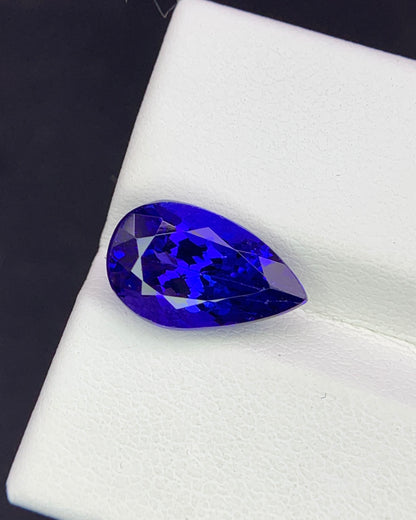 Natural AAA+ Blue Tanzanite 4.28 Carat 12.6x7.7x6.5 MM Pear Shape Faceted Gemstone