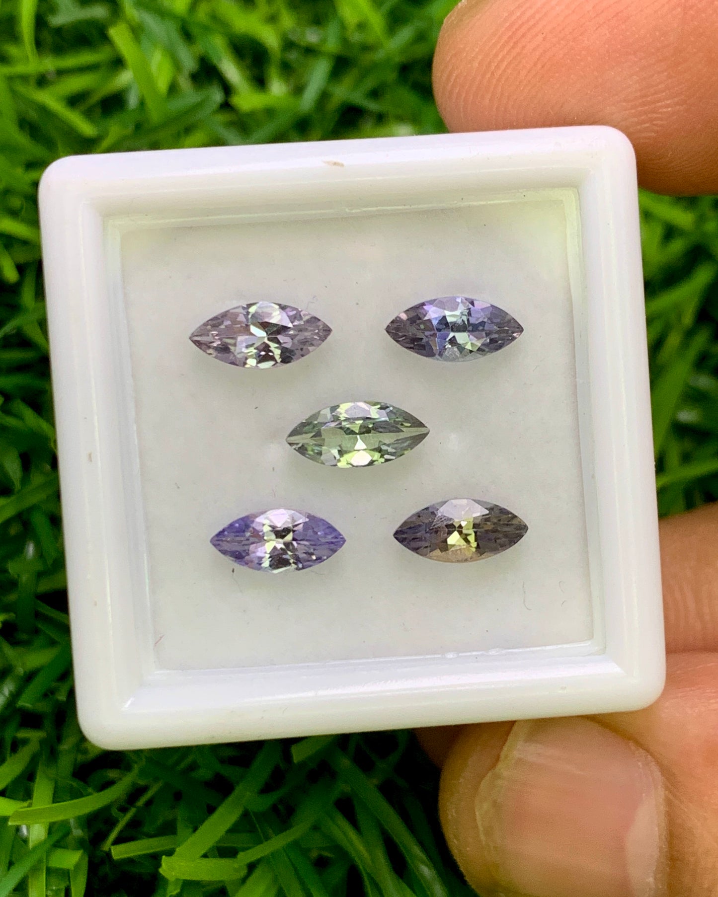 Natural Unheated Tanzanite Lot 1.87 Carat 7.3x3.4/7x3.3 MM Marquise Shape Faceted Gemstone 5 Piece Lot