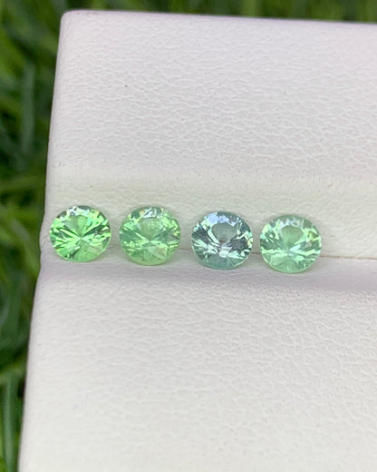 Natural Rare Kornerupine Lot 1.09 Carat 4x4 MM Round Shape Faceted Gemstone 4 Piece Lot