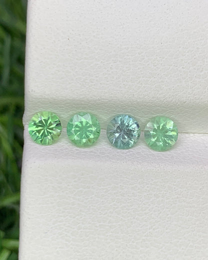 Natural Rare Kornerupine Lot 1.09 Carat 4x4 MM Round Shape Faceted Gemstone 4 Piece Lot