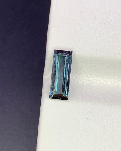 Natural Blue Tourmaline 0.87 Carat 9.7x3.7 MM Baguette Shape Faceted Gemstone