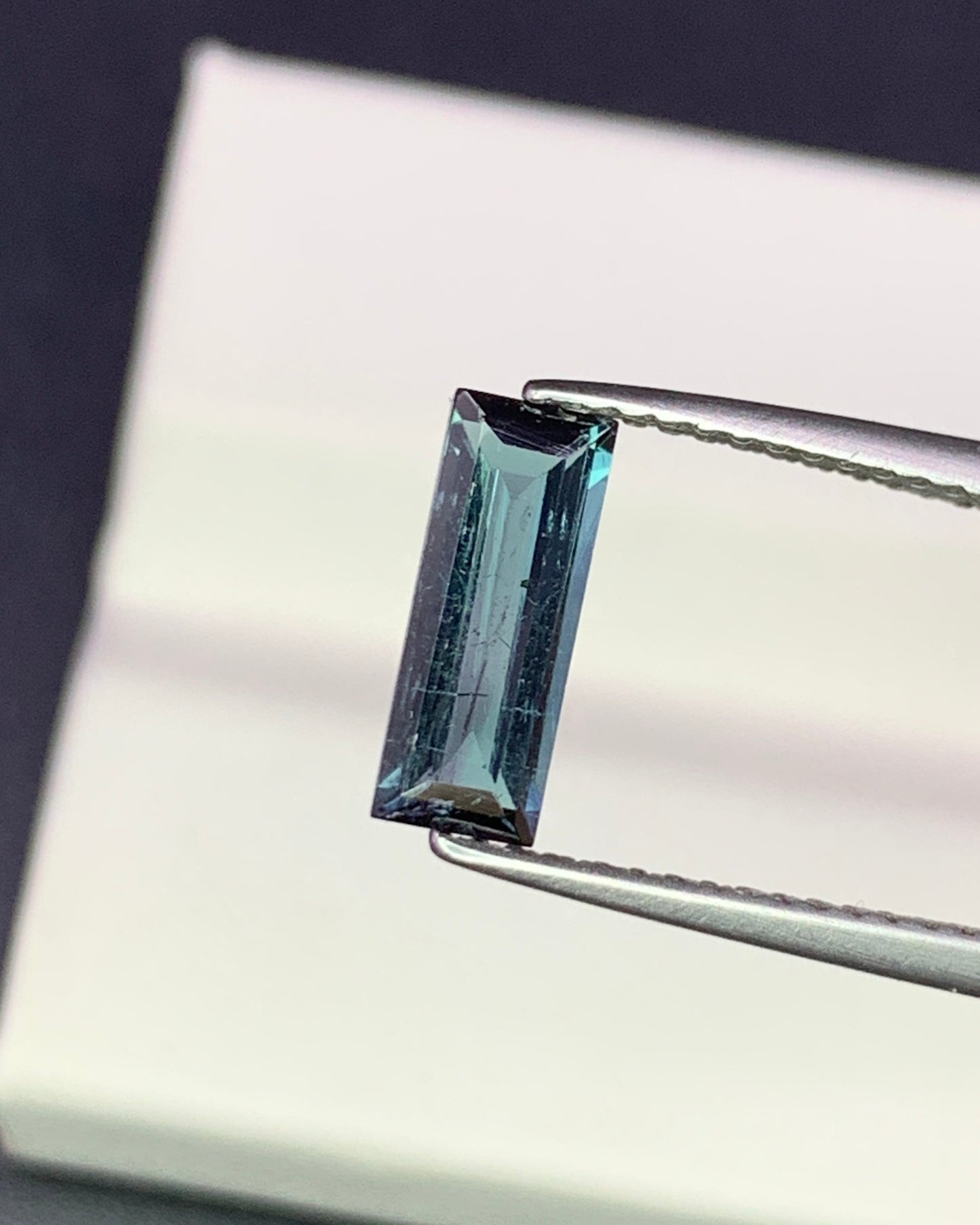 Natural Blue Tourmaline 0.87 Carat 9.7x3.7 MM Baguette Shape Faceted Gemstone