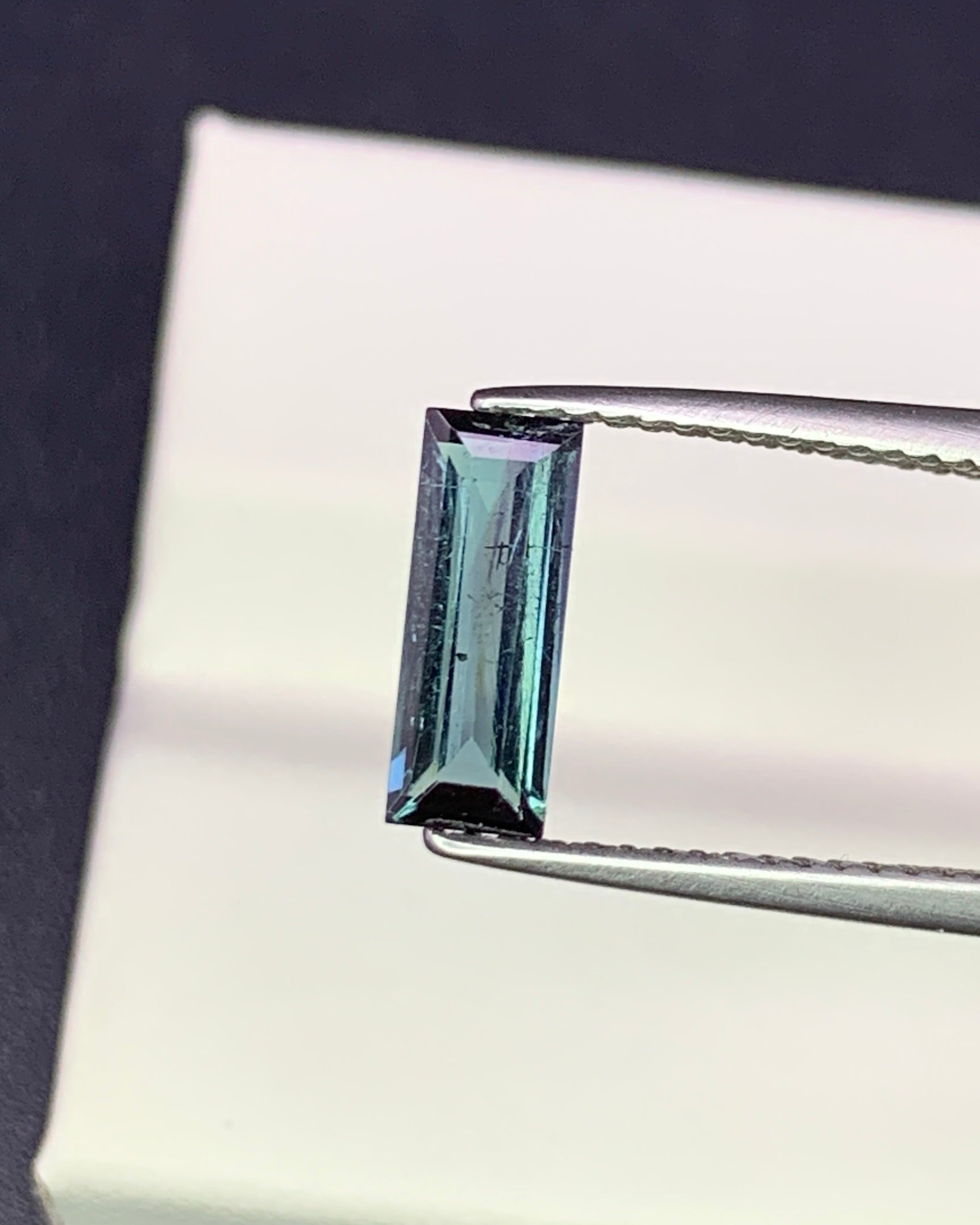 Natural Blue Tourmaline 0.87 Carat 9.7x3.7 MM Baguette Shape Faceted Gemstone