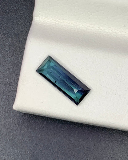 Natural Blue Tourmaline 0.87 Carat 9.7x3.7 MM Baguette Shape Faceted Gemstone