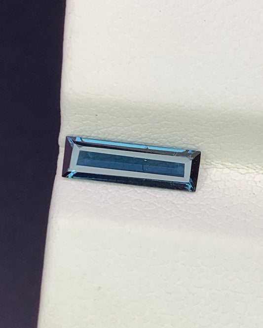 Natural Blue Tourmaline 0.67 Carat 10.3x3.1 MM Baguette Shape Faceted Gemstone 