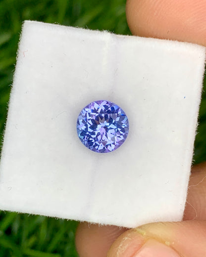 Natural Purple Tanzanite 1.31 Carat 7x7 MM Round Shape Faceted Gemstone