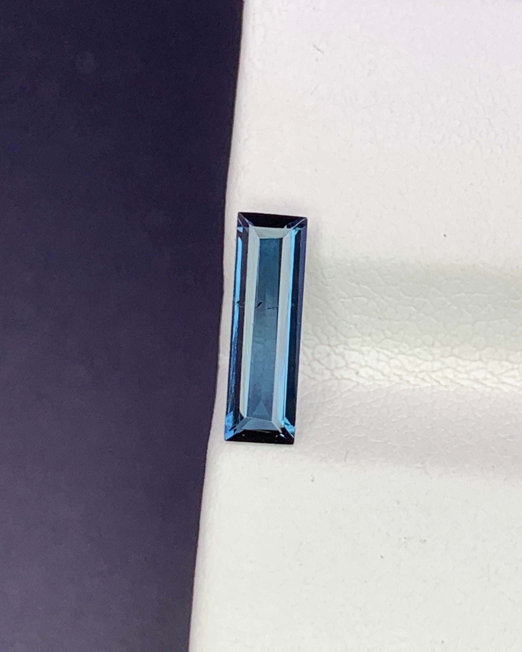 Natural Blue Tourmaline 0.67 Carat 10.3x3.1 MM Baguette Shape Faceted Gemstone 