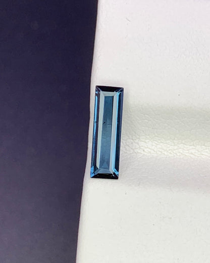 Natural Blue Tourmaline 0.67 Carat 10.3x3.1 MM Baguette Shape Faceted Gemstone 