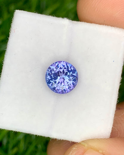 Natural Purple Tanzanite 1.31 Carat 7x7 MM Round Shape Faceted Gemstone