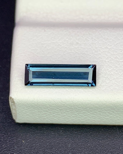 Natural Blue Tourmaline 0.67 Carat 10.3x3.1 MM Baguette Shape Faceted Gemstone 