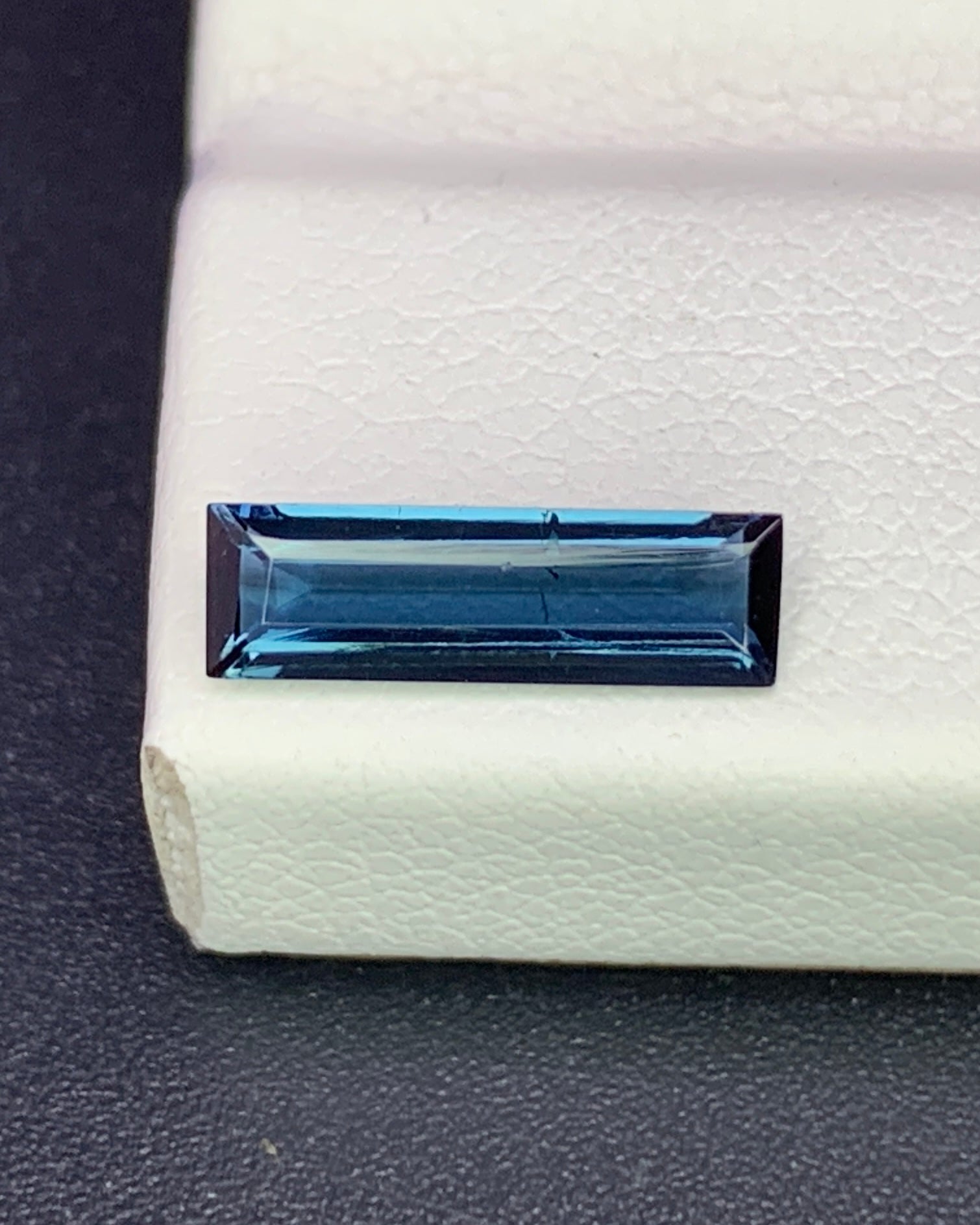 Natural Blue Tourmaline 0.67 Carat 10.3x3.1 MM Baguette Shape Faceted Gemstone 