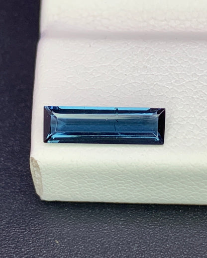 Natural Blue Tourmaline 0.67 Carat 10.3x3.1 MM Baguette Shape Faceted Gemstone 
