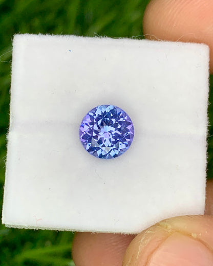 Natural Purple Tanzanite 1.31 Carat 7x7 MM Round Shape Faceted Gemstone