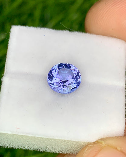 Natural Purple Tanzanite 1.31 Carat 7x7 MM Round Shape Faceted Gemstone