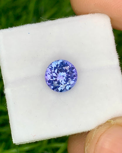 Natural Purple Tanzanite 1.31 Carat 7x7 MM Round Shape Faceted Gemstone