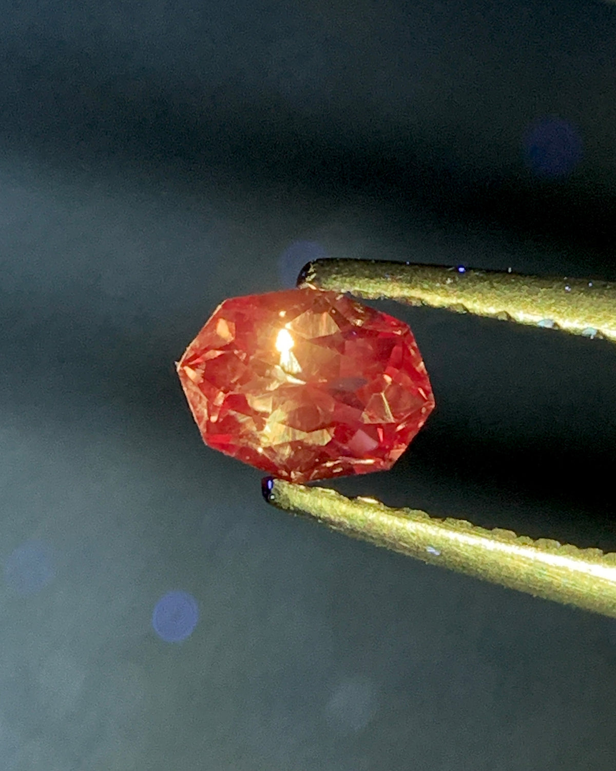 Natural Rare Dragon Garnet / Fluorescent Chromium Vanadium Malaya Garnet 0.29 Carat 4.8x3.7 MM Fancy Shape Faceted Gemstone 