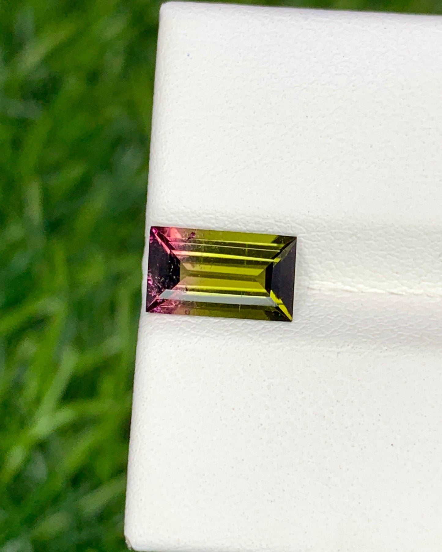 Natural Bi Ccolor Tourmaline 1.38 Carat 9x5.3 MM Baguette Shape Faceted Gemstone