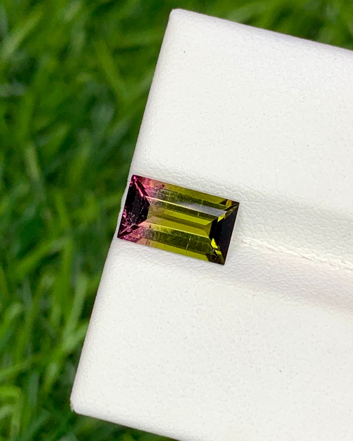 Natural Bi Ccolor Tourmaline 1.38 Carat 9x5.3 MM Baguette Shape Faceted Gemstone