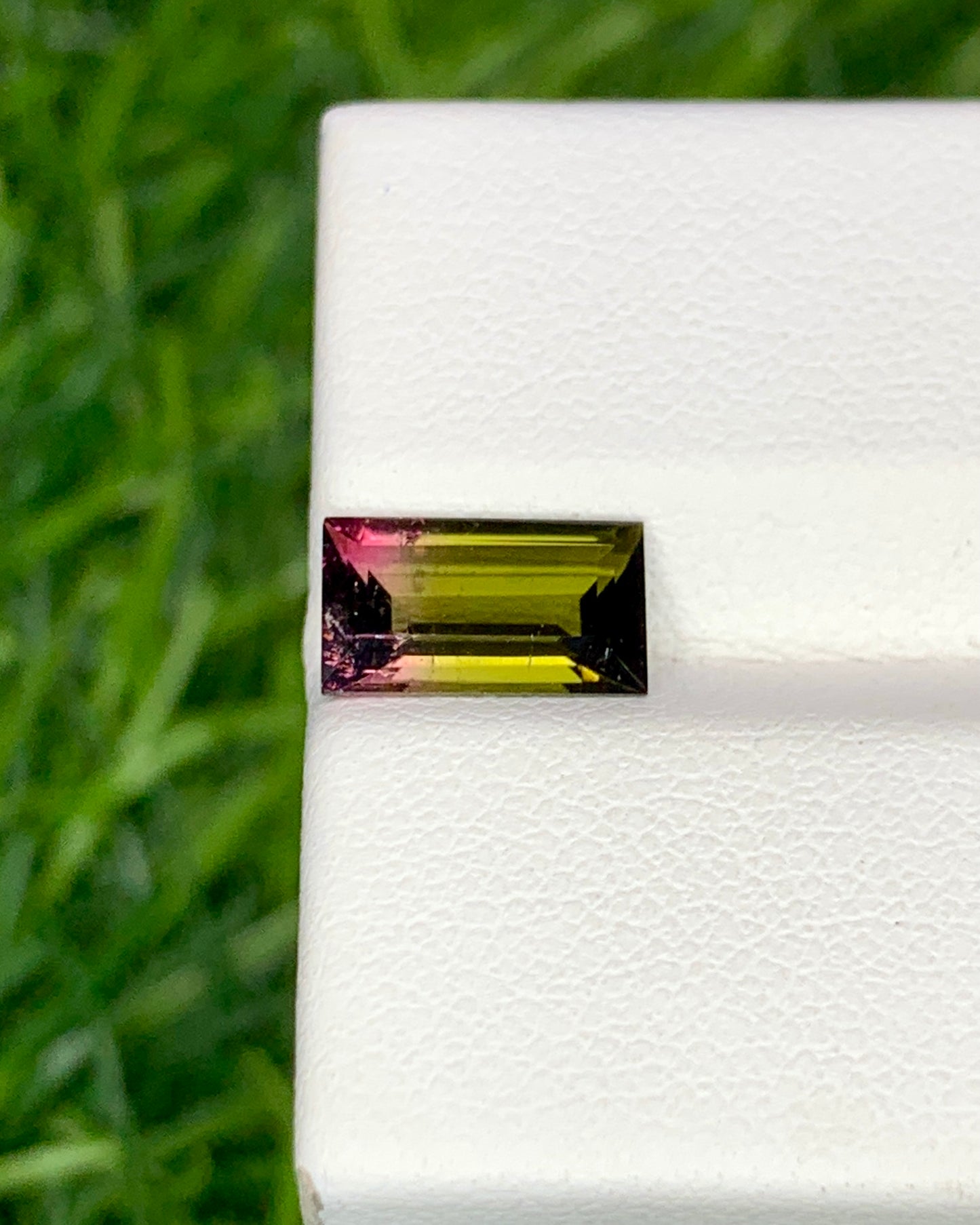 Natural Bi Ccolor Tourmaline 1.38 Carat 9x5.3 MM Baguette Shape Faceted Gemstone