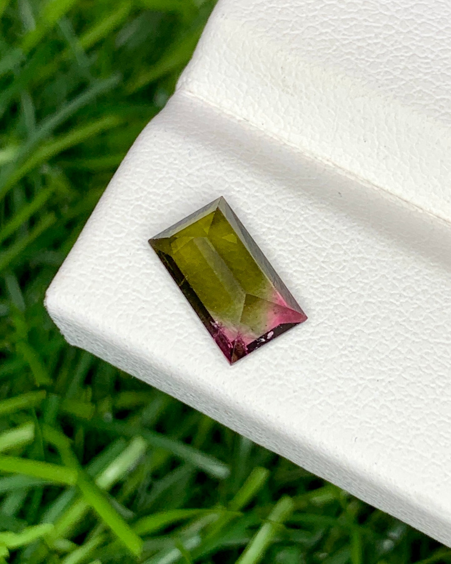 Natural Bi Ccolor Tourmaline 1.38 Carat 9x5.3 MM Baguette Shape Faceted Gemstone