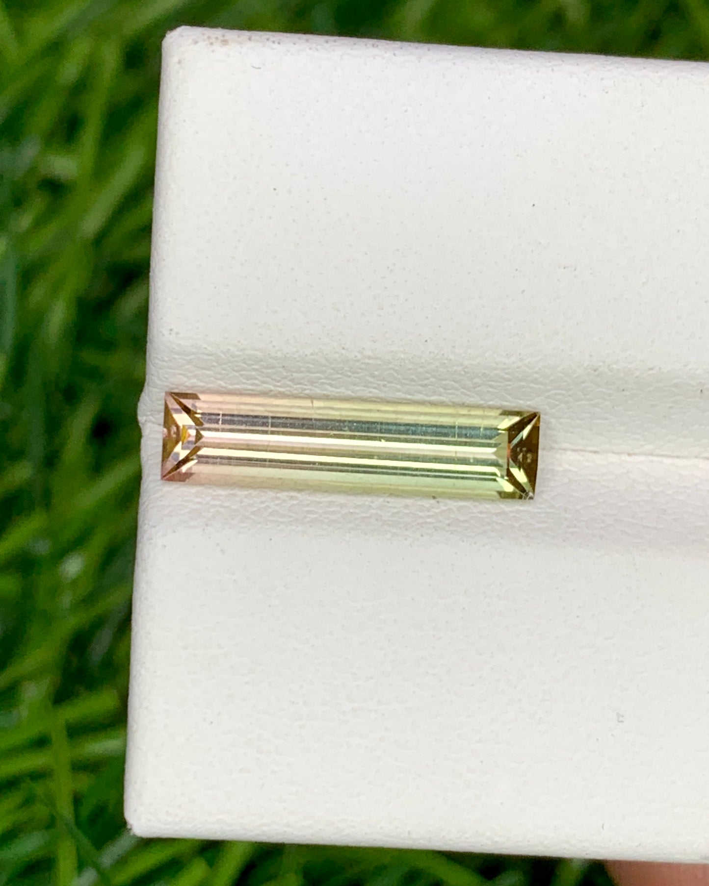 Natural Bi Color Tourmaline 1.79 Carat 15.9x3.8 MM Baguette Shape Faceted Gemstone