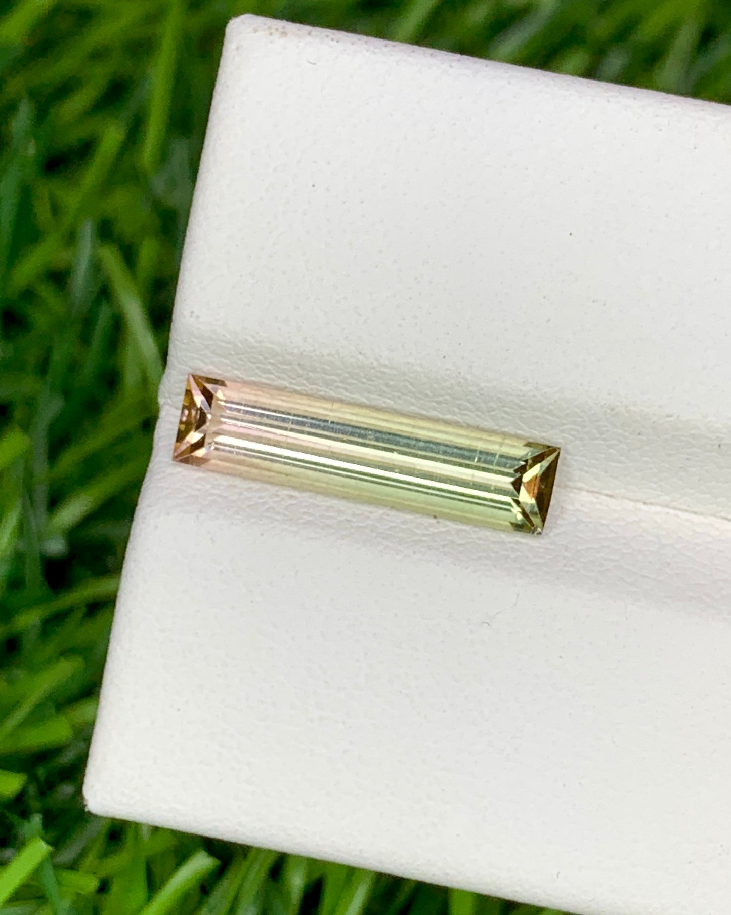 Natural Bi Color Tourmaline 1.79 Carat 15.9x3.8 MM Baguette Shape Faceted Gemstone