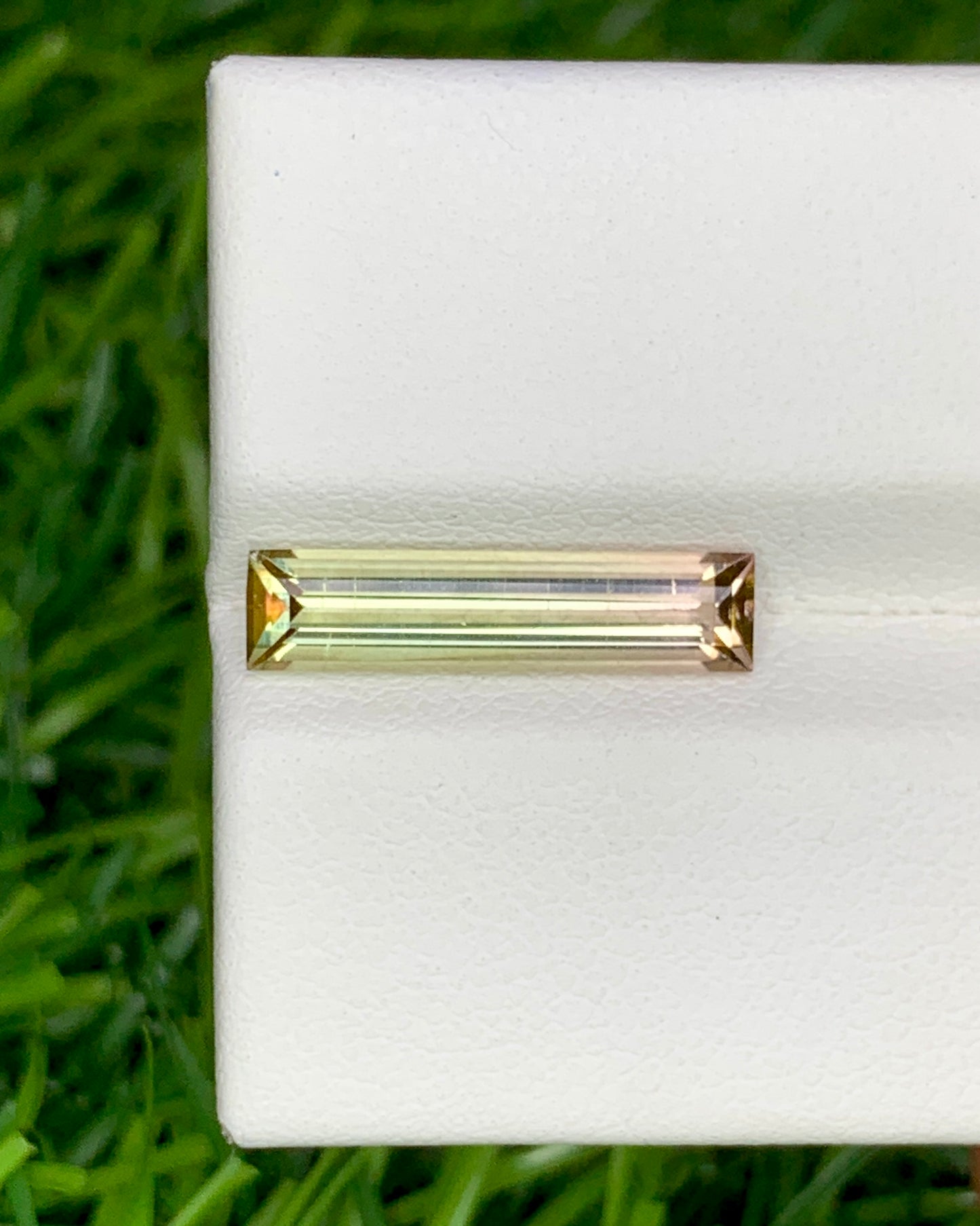 Natural Bi Color Tourmaline 1.79 Carat 15.9x3.8 MM Baguette Shape Faceted Gemstone