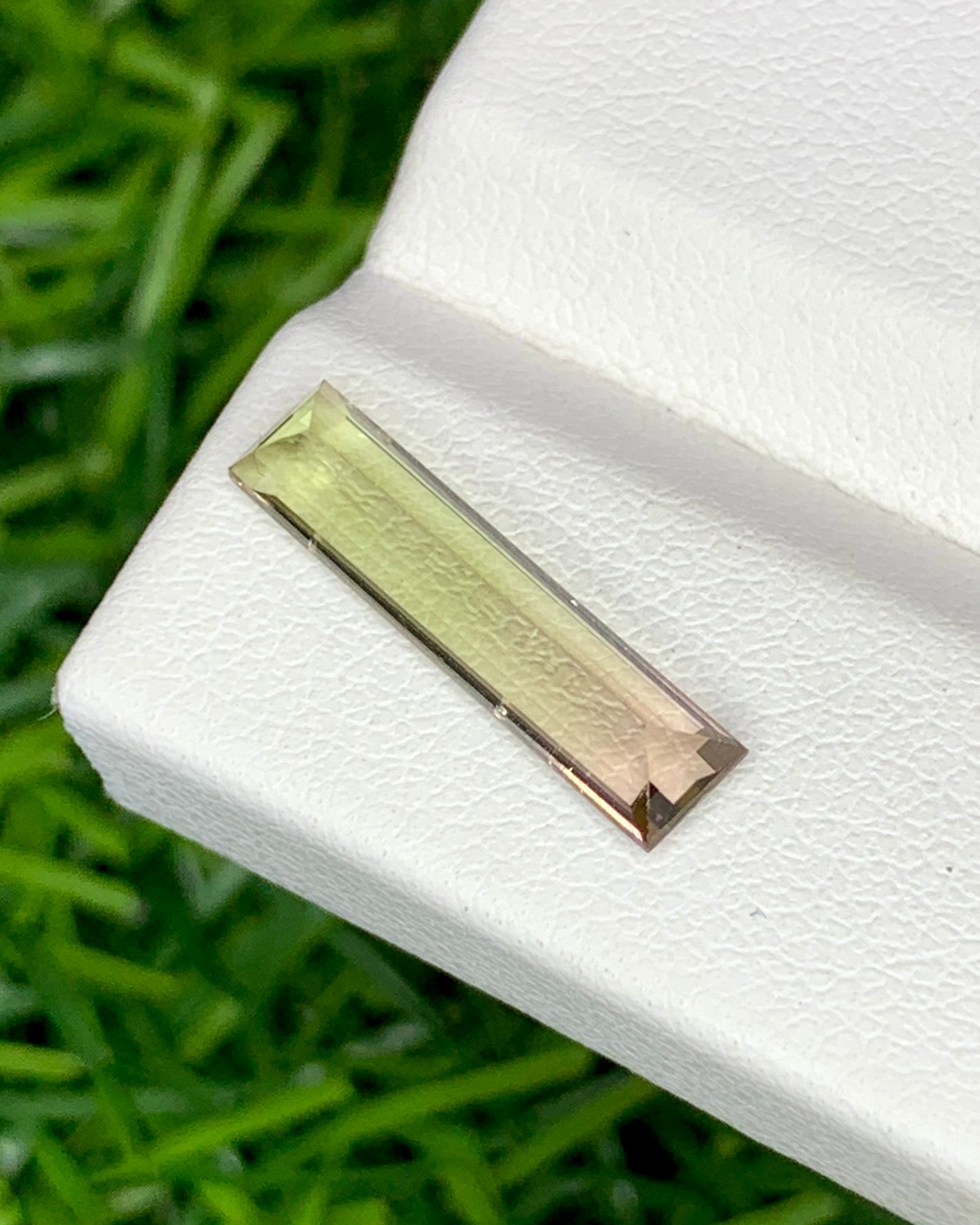 Natural Bi Color Tourmaline 1.79 Carat 15.9x3.8 MM Baguette Shape Faceted Gemstone