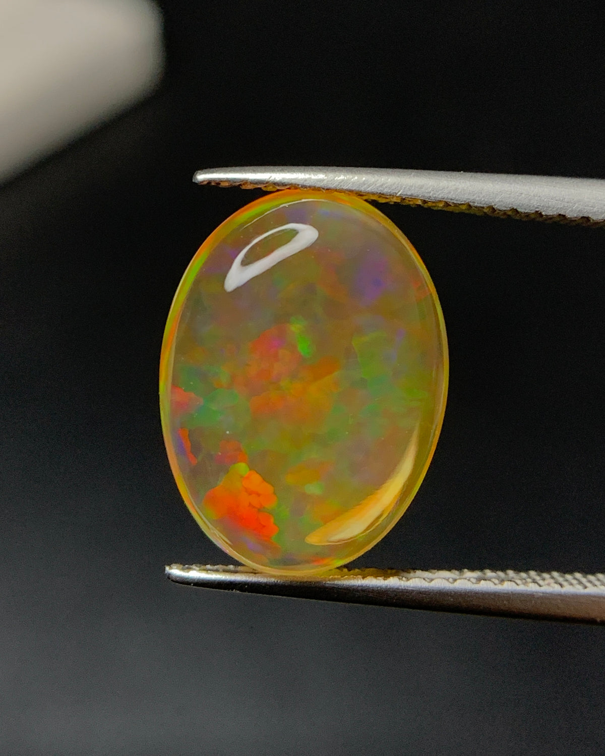 Natural Mexican Fire Opal 4.64 Carat 14.5x11.8 MM Oval Shape Cabochon Gemstone 