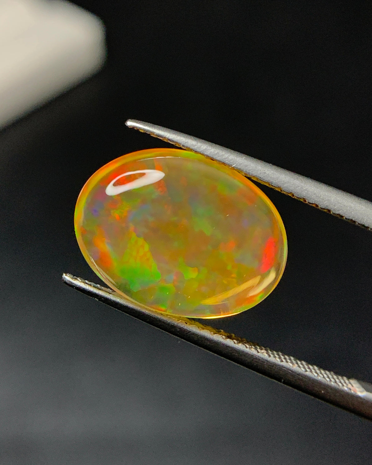 Natural Mexican Fire Opal 4.64 Carat 14.5x11.8 MM Oval Shape Cabochon Gemstone 