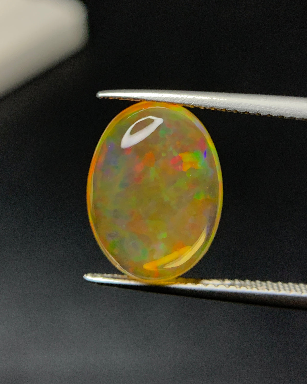 Natural Mexican Fire Opal 4.64 Carat 14.5x11.8 MM Oval Shape Cabochon Gemstone 