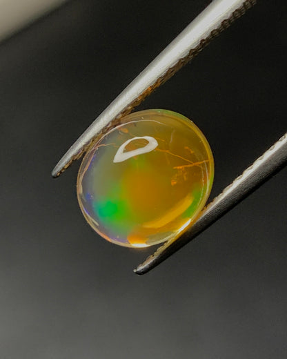 Natural Mexican Fire Opal 2.10 Carat 9x8 MM Oval Shape Cabochon Gemstone 