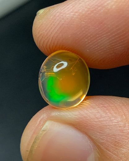 Natural Mexican Fire Opal 2.10 Carat 9x8 MM Oval Shape Cabochon Gemstone 