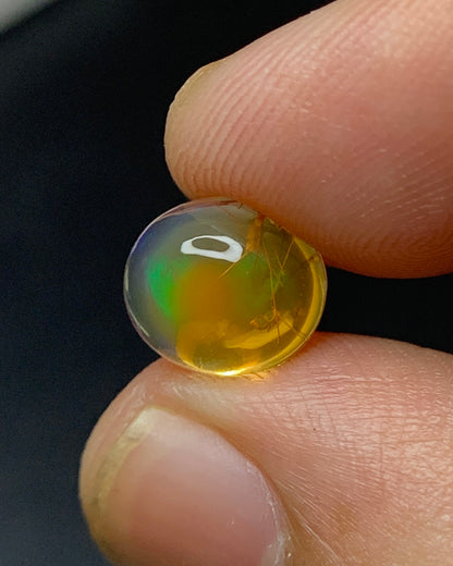 Natural Mexican Fire Opal 2.10 Carat 9x8 MM Oval Shape Cabochon Gemstone 