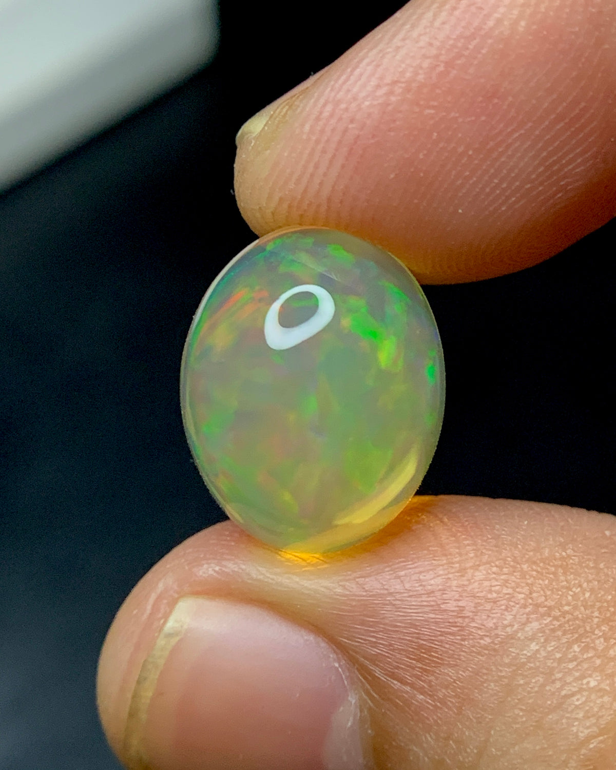 Natural Mexican Fire Opal 7.52 Carat 14.1x11.2 MM Oval Shape Cabochon Gemstone 