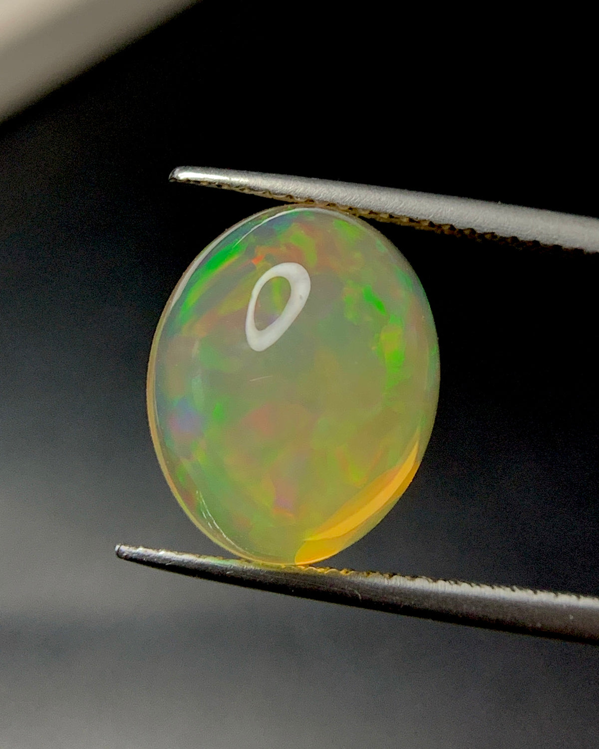 Natural Mexican Fire Opal 7.52 Carat 14.1x11.2 MM Oval Shape Cabochon Gemstone 